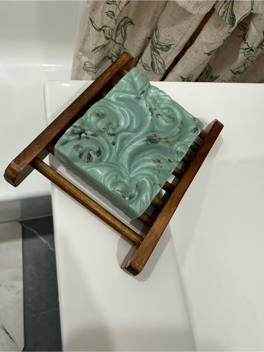 Handcrafted Eucalyptus Vanilla Green Lavender Soap Bar - Home Bath